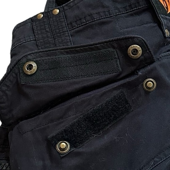 INDIAN PROJECT Mens' Black Casual Cargo Shorts Size M Emo Goth Skater Biker Punk - Picture 5 of 6